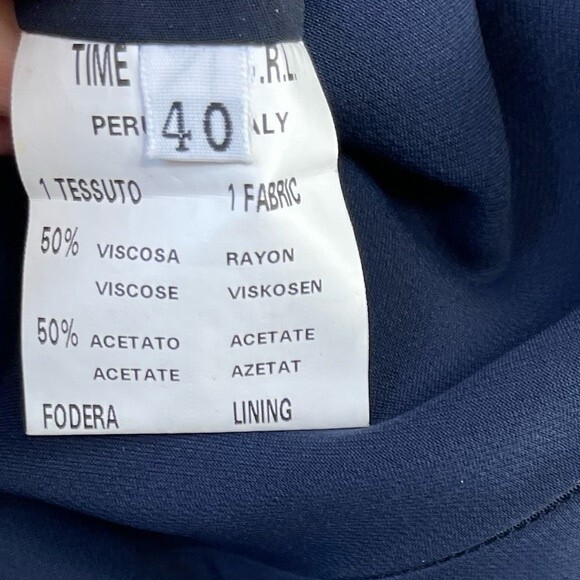 Rouge a Levres Navy Blue Office Work Career Sleeveless Sheath Dress 40 XS Belted - Picture 11 of 14